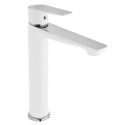   Mosdó csaptelep, Invena Dokos magasított mosdó csaptelep, fehér-króm BU-19-W02-V