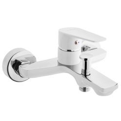   Kádtöltő csaptelep, Invena Dokos zuhanyszett nélkül, fehér-króm BW-19-002-V