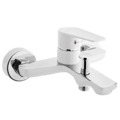   Kádtöltő csaptelep, Invena Dokos zuhanyszett nélkül, fehér-króm BW-19-002-V