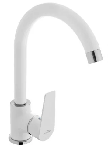 Mosogató csaptelep, Invena Dokos mosogató csaptelep, fehér-króm BZ-19-002-V