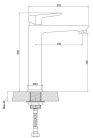 Mosdó csaptelep, Invena Verso mosdó csaptelep, króm BU-82-001-C