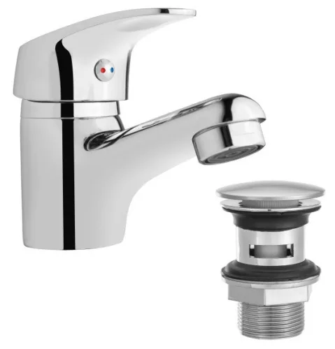 Mosdó csaptelep, Invena Ava New mosdó csaptelep, click-clack leeresztővel, króm BU-06-Z01-X