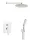 Falba süllyesztett csaptelep,Invena Dokos zuhanyrendszer szett,fehér-króm BS-19-BK2-A
