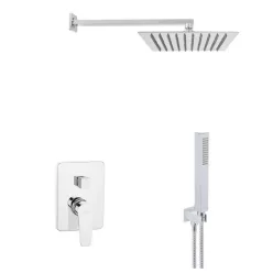   Falba süllyesztett csaptelep, Invena Dokos falsík alatti zuhanyrendszer szett, króm BS-19-CK2-A