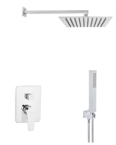 Falba süllyesztett csaptelep, Invena Dokos falsík alatti zuhanyrendszer szett, króm BS-19-CK2-A