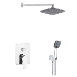   Falba süllyesztett csaptelep, Invena Dokos falsík alatti zuhanyrendszer szett, króm BS-19-GK2-A