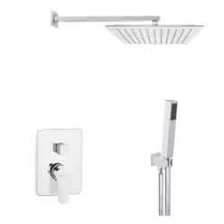   Falba süllyesztett csaptelep,Invena Verso Square zuhanyrendszer szett, króm BS-82-0K2-A