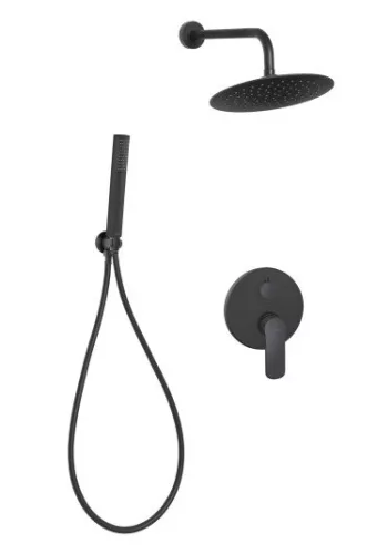 Falba süllyesztett csaptelep, Invena Siros falsík alatti zuhanyrendszer szett, fekete BS-90-012-A