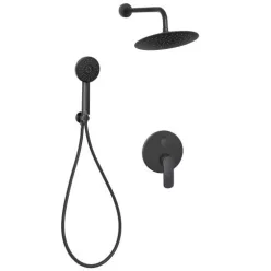   Falba süllyesztett csaptelep, Invena Siros falsík alatti zuhanyrendszer szett, fekete BS-90-013-A