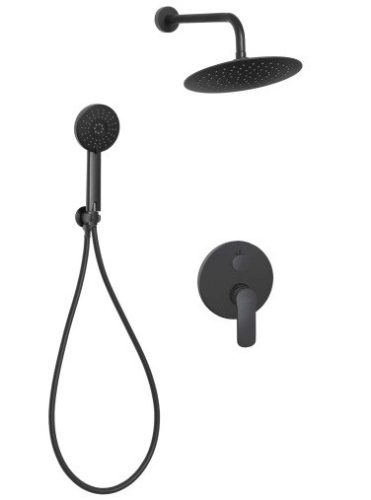 Falba süllyesztett csaptelep, Invena Siros falsík alatti zuhanyrendszer szett, fekete BS-90-013-A