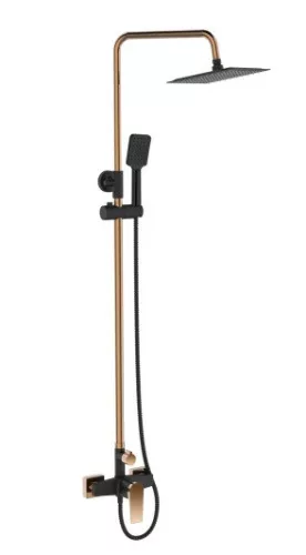 Zuhanyszett, Invena Midnight zuhany csapteleppel, fekete/rose gold AU-35-D14-V