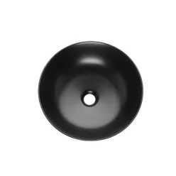   Mosdó, Invena Dokos mosdókagyló,kerek, fél-matt, fekete, 39,5 cm CE-19-005-C