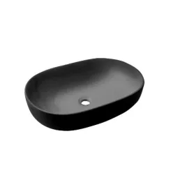   Mosdó, Invena Teja mosdókagyló, ovális, fekete, 60 cm CE-09-005-C