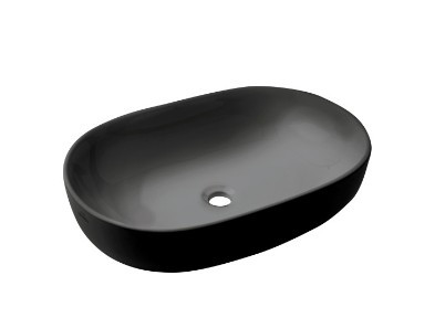 Mosdó, Invena Teja mosdókagyló, ovális, fekete, 60 cm CE-09-005-C