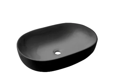 Mosdó, Invena Teja mosdókagyló, ovális, fekete, 60 cm CE-09-005-C
