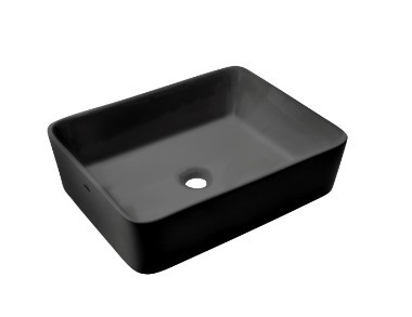 Mosdó, Invena NYKS mosdókagyló,szögletes, fekete, 47,5 cm CE-11-005-C