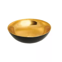   Mosdó, Invena Tinos mosdókagyló, kerek, fényes, fekete-arany 39,5 cm CE-43-027-C