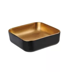   Mosdó, Invena Malaga mosdókagyló, szögletes, fekete-arany, 39 cm CE-39-017-C