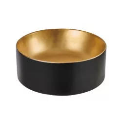   Mosdó, Invena Keto mosdókagyló,kerek, fekete-arany, 42 cm CE-14-017-C