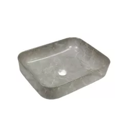   Mosdó, Invena Florina szögletes, márvány hatású, szürke, fényes, 51 cm CE-40-705-C