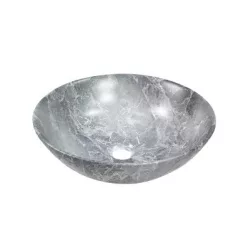  Mosdó, Invena Tinos kerek, márvány hatású, szürke, fényes 39,5 cm CE-43-707-C