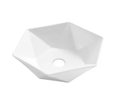 Mosdó, Invena Naksos Invena Trend hatszögletű mosdókagyló, fehér 54 cm CE-55-001-C