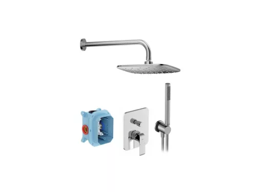 Falba süllyesztett csaptelep, Ravak Flat zuhanyszett FL 090.01CR.O2.RB072, króm X07S070