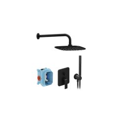   Falba süllyesztett csaptelep, Ravak Flat zuhanyszett FL 090.21BL.O2.RB072, fekete X07S071