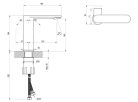 Mosdó csaptelep, Ravak Chrome II leeresztő nélkül 165 mm, fekete CR II 014.22BL X070590