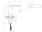 Mosdó csaptelep, Ravak Chrome II leeresztő nélkül 165 mm, króm CR II 014.02CR X070584