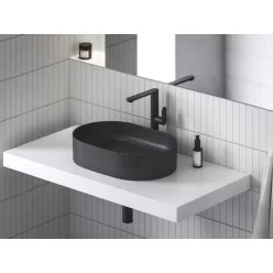   Mosdó csaptelep, Ravak Chrome II leeresztő nélkül 300 mm, fekete CR II 015.22BL X070591