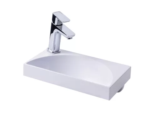 Mosdó, Ravak Rainbow Mini 400 kézmosdó, fehér, balos XJX01140005