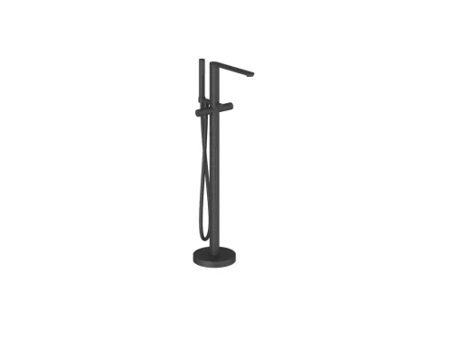 Kádtöltő csaptelep, Ravak Chrome II padlón álló csaptelep zuhanyszettel, fekete X070468