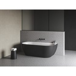   Kád, Ravak Freedom Wall Tec 170x87, Fekete/fehér, fekete lefolyó CE31700000