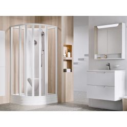   Zuhanybox, Ravak Supernova ASBKP6 zuhanybox 90x90 fehér/átlátszó üveggel 80677112Z1