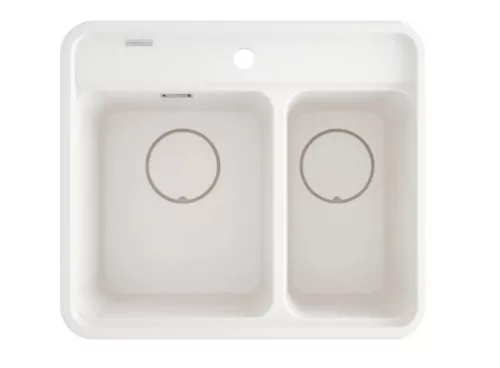 Mosogatótálca, Deante Momi 1,5 medencés, gránit mosogató, alabástrom ZKM_A503