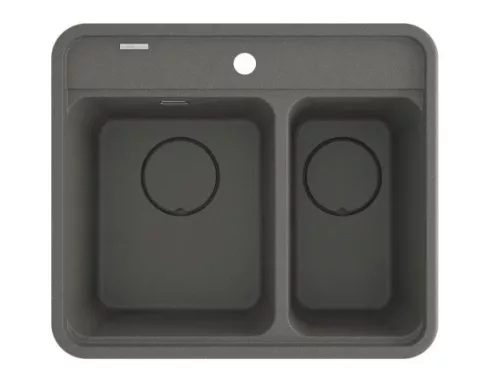 Mosogatótálca, Deante Momi 1,5 medencés, gránit mosogató, antracit metál ZKM_T503