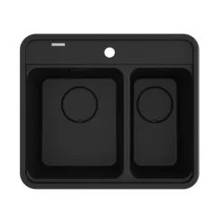   Mosogatótálca, Deante Momi 1,5 medencés, gránit mosogató, grafit metál ZKM_G503