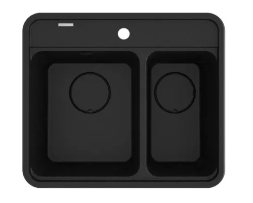 Mosogatótálca, Deante Momi 1,5 medencés, gránit mosogató, grafit metál ZKM_G503