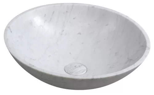 Mosdó, Sapho Blok kőmosdó 42x14 cm, fehér carrara 2401-42