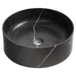   Mosdó, Sapho Blok kőmosdó 40 cm, matt fekete Marquin 2401-52