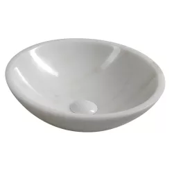 Mosdó, Sapho Blok kőmosdó 40 cm, fehér márvány 2401-34