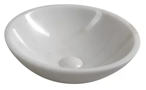 Mosdó, Sapho Blok kőmosdó 40 cm, fehér márvány 2401-34