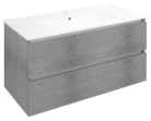 Alsó szekrény, Sapho Ezara mosdótartó szekrény 99,8x52x46 cm, ezüst tölgy EZ101-1111