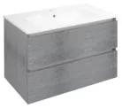 Alsó szekrény, Sapho Ezara mosdótartó szekrény 79,8x52x46 cm, ezüst tölgy EZ801-1111