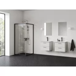   Zuhanykabin, Ravak Blix II NBLRV2 zuhanykabin 90x90, fekete 1LM70300Z1