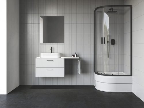 Zuhanykabin, Ravak Blix II NBLCP4 Sabina 80x80x180 cm, fekete 3BM40340Z1