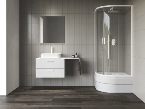 Zuhanykabin, Ravak Blix II NBLCP4 Sabina 90x90x180 cm, matt fehér 3BM70E40Z1