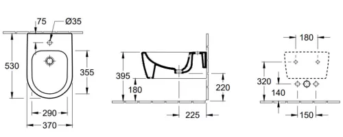Bidé, Villeroy&Boch Avento fali bidé 54050001