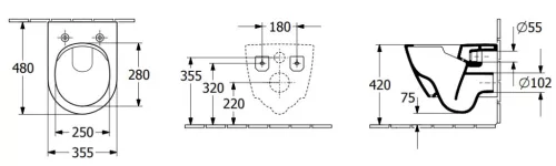 WC, Villeroy&Boch Subway 2.0 kompakt, DirectFlush rendszerrel 5606R0R1